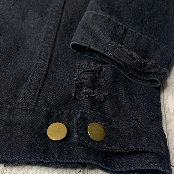 Say What? Distressed Black 4 pocket denim jacket. - Picture 5 of 9